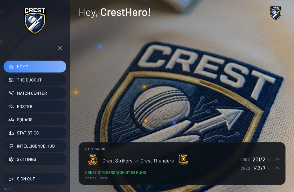 Your club home — squads, roster and intelligence hub in one place